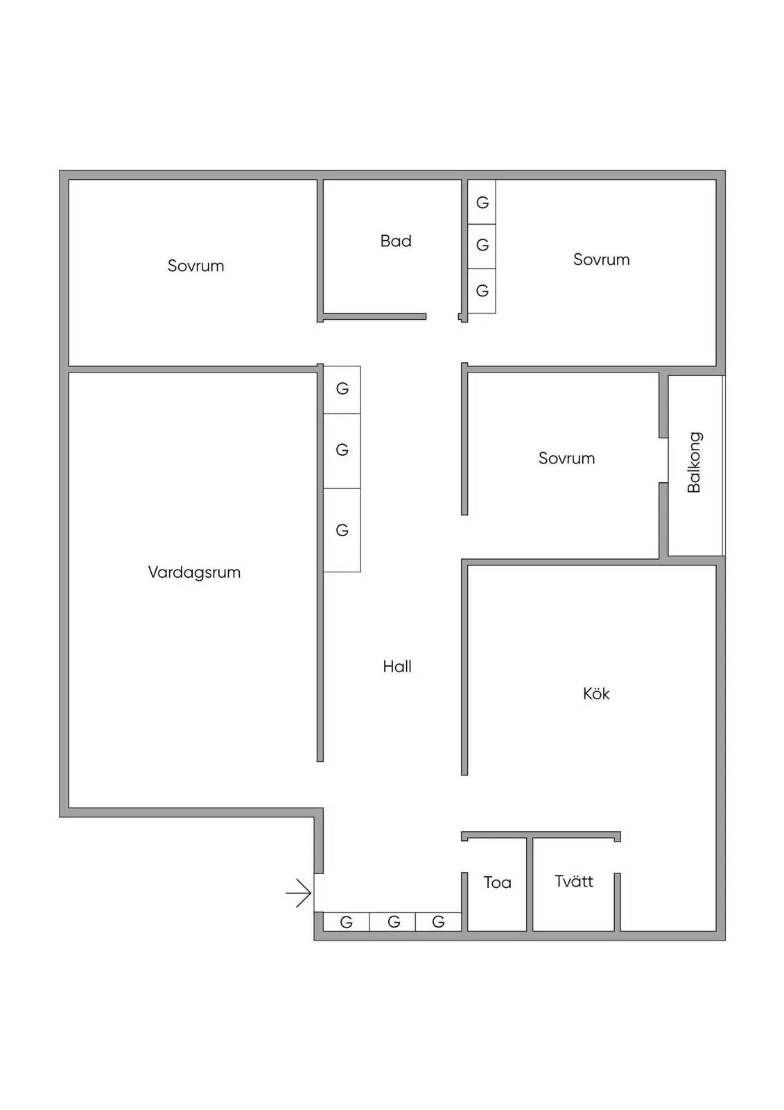 Floor plan for Vårbergsvägen 181b