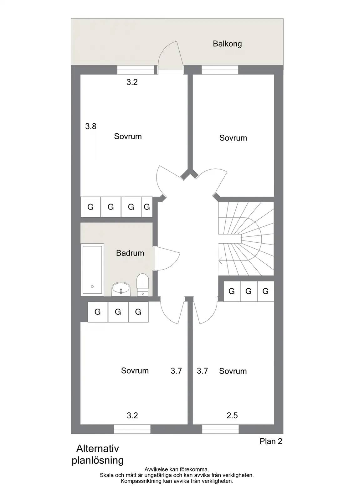 Floor plan for Malmgatan 2A