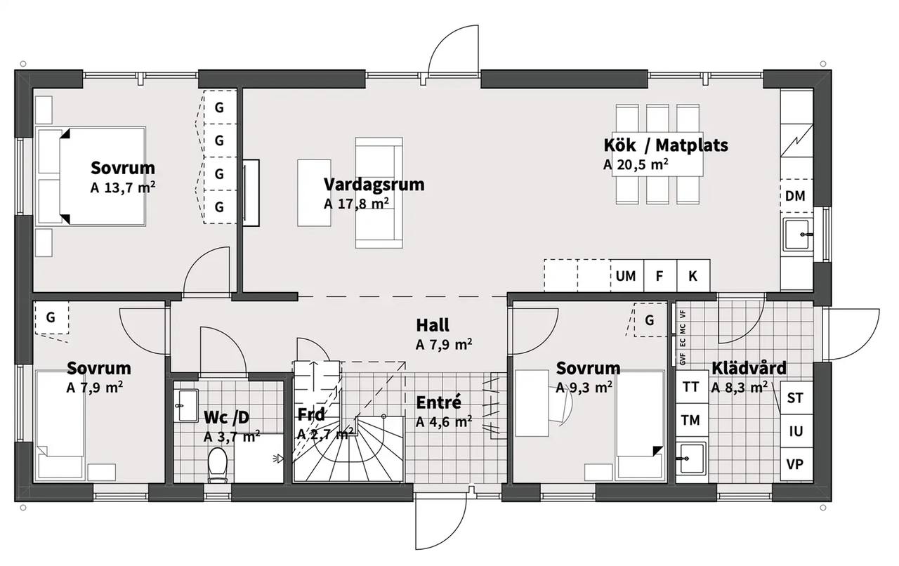 Floor plan for Mandelvägen 13 "Tomt 18"