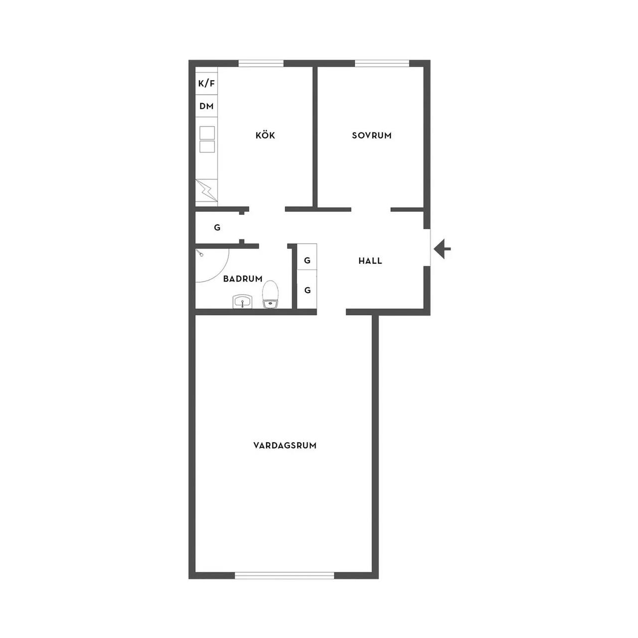 Floor plan for Gränsgatan 24C