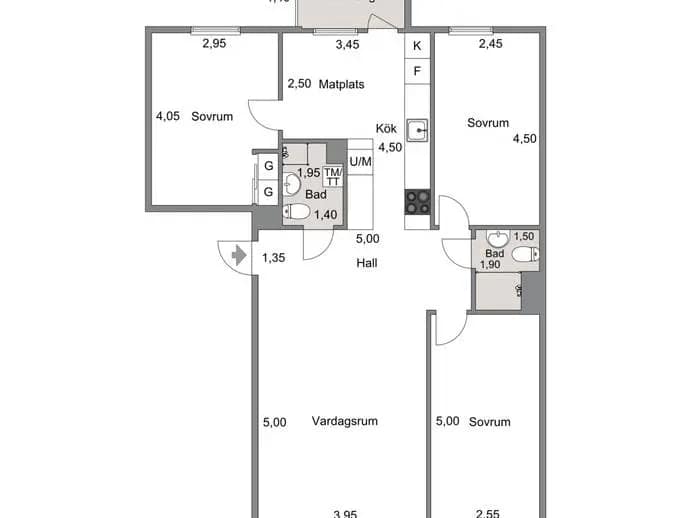 Planritning för Granövägen 44