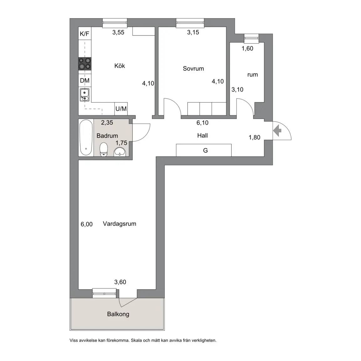 Floor plan for Rothoffsvägen 20A