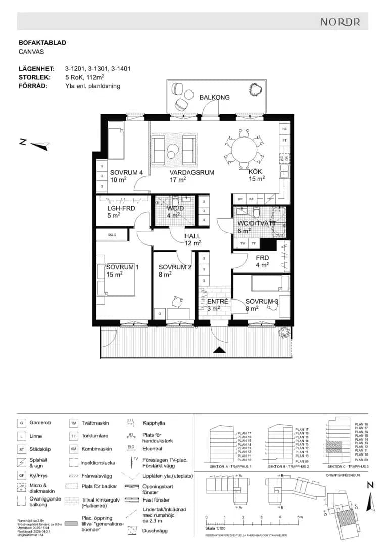 Floor plan for Mariehällsvägen, lgh 3-1101