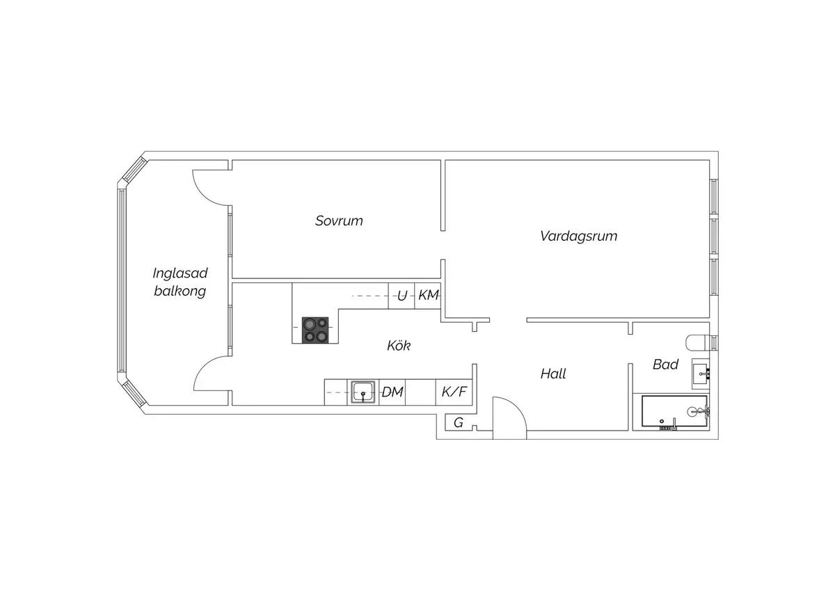 Floor plan for Balladgatan 43