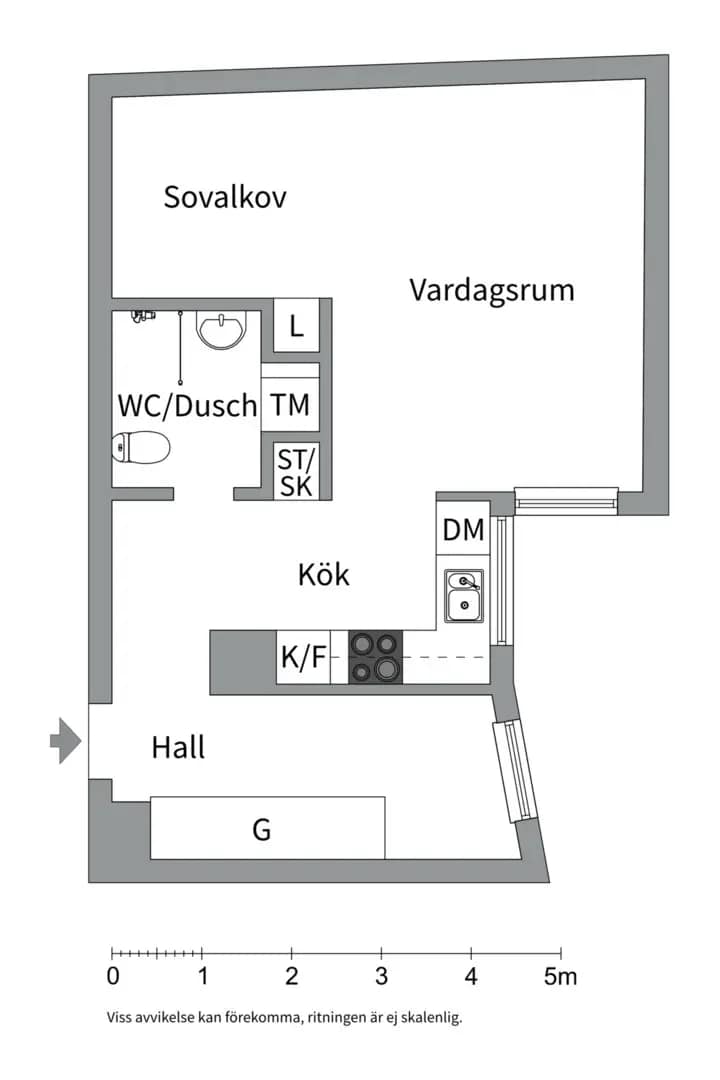 Planritning för Dragarbrunnsgatan 55B