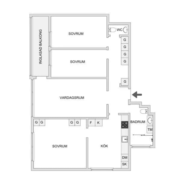 Planritning för Noleredsvägen 8