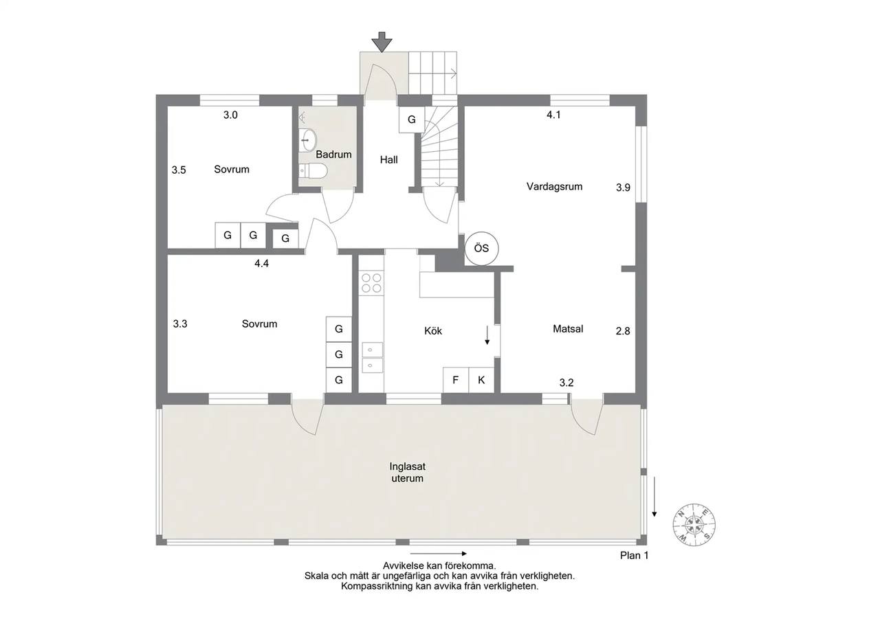 Floor plan for Smedjegatan 4