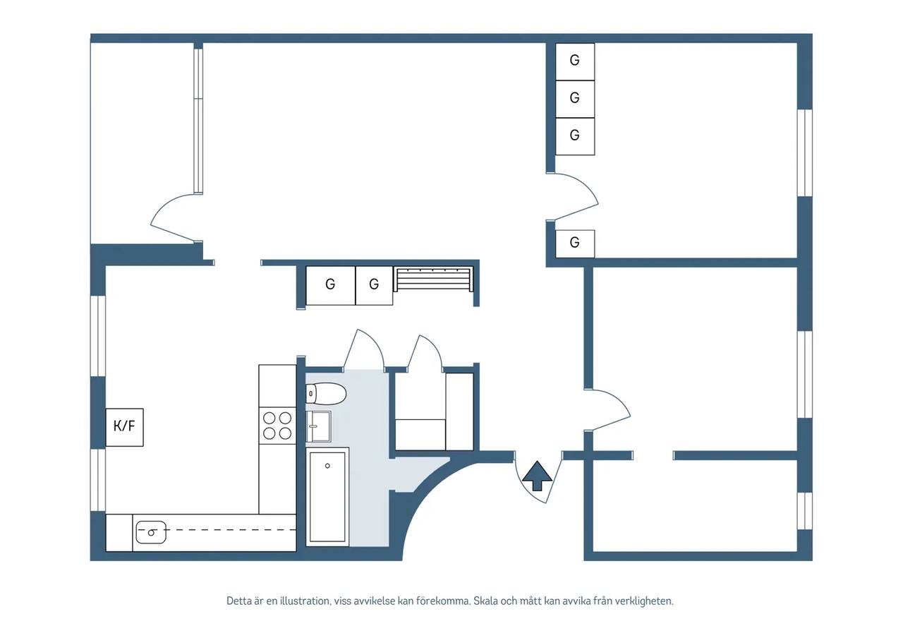 Floor plan for Stångörsgatan 13B