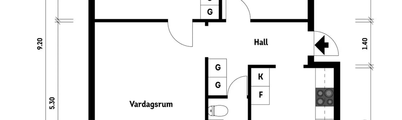 Floor plan for Förstamajgatan 20
