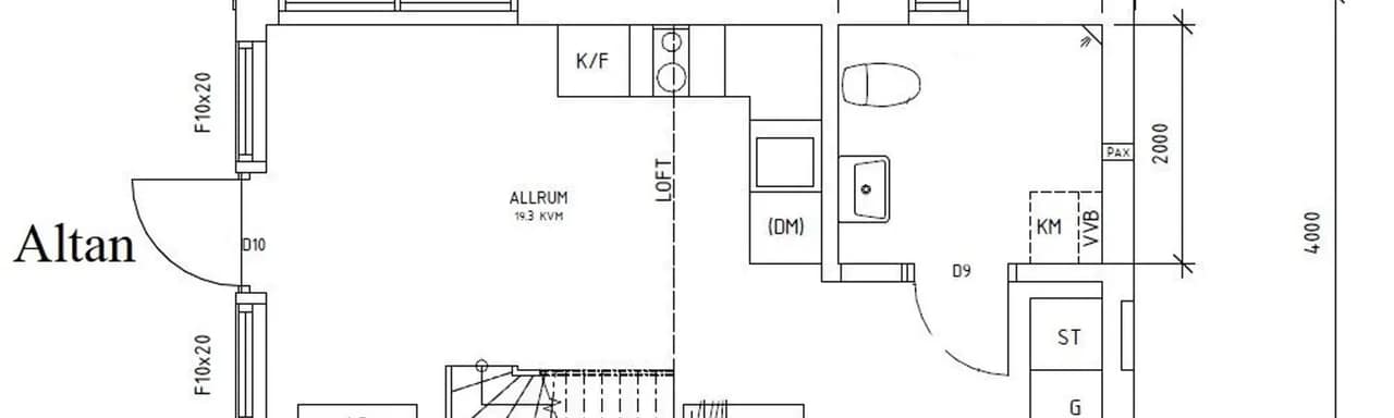 Planritning för Djupdalsvägen 6A