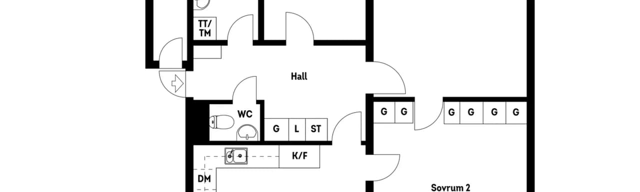Planritning för Linvägen 6, 2 tr