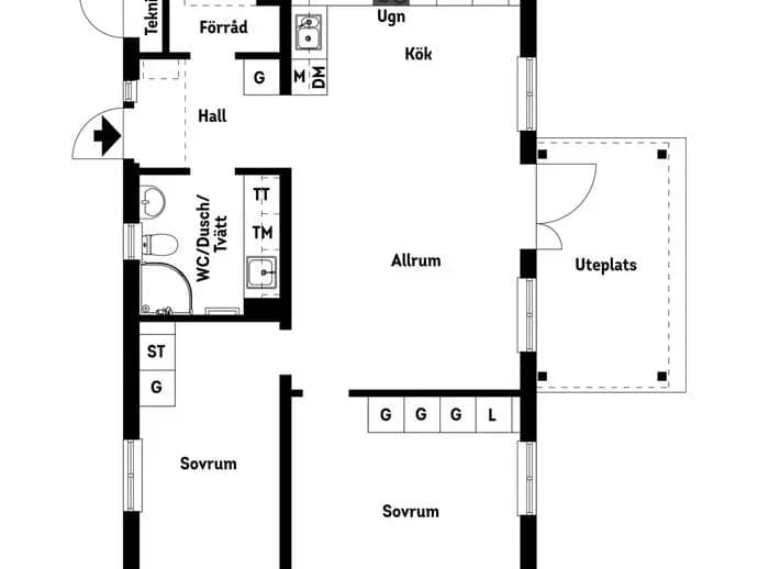Floor plan for Glasbruksgatan 20E