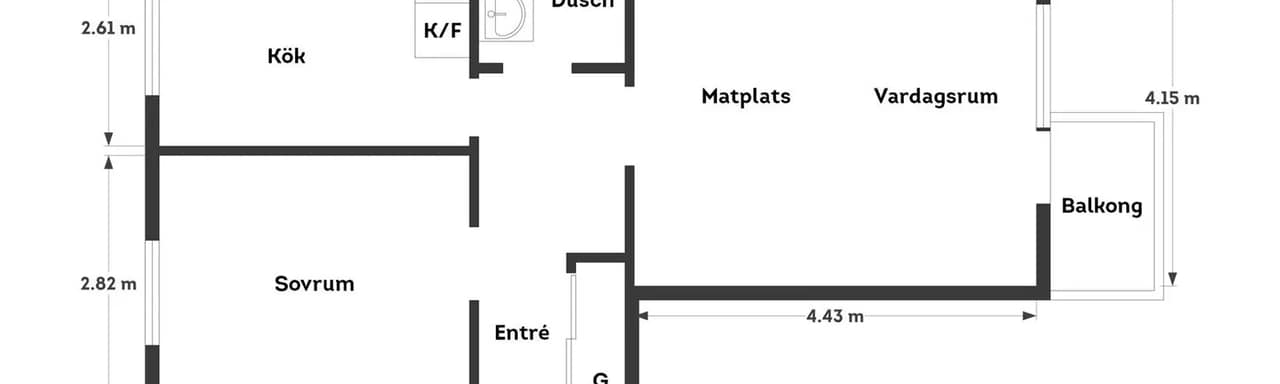 Floor plan for Gullrisgatan 5D