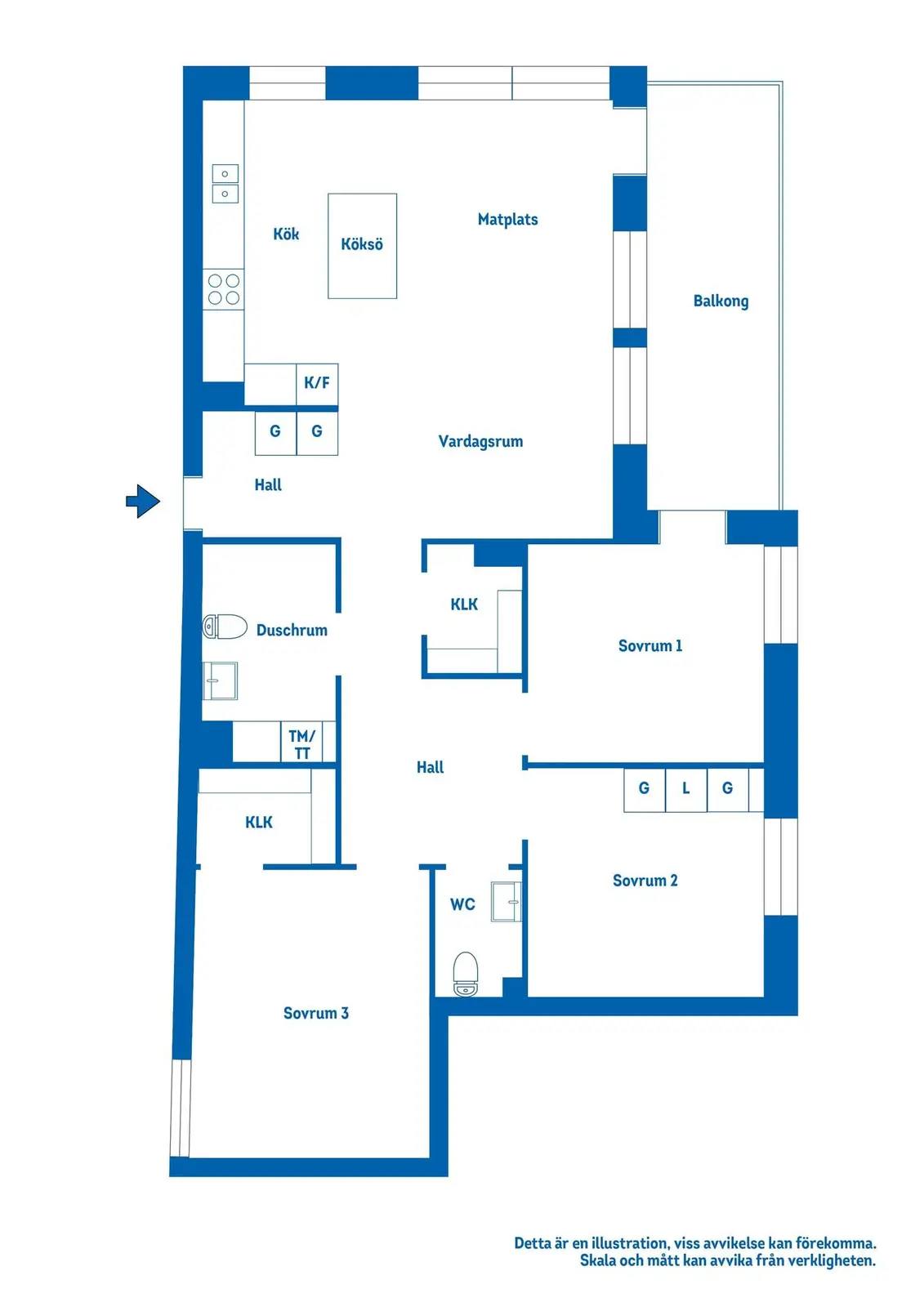 Planritning för Bondegatan 42