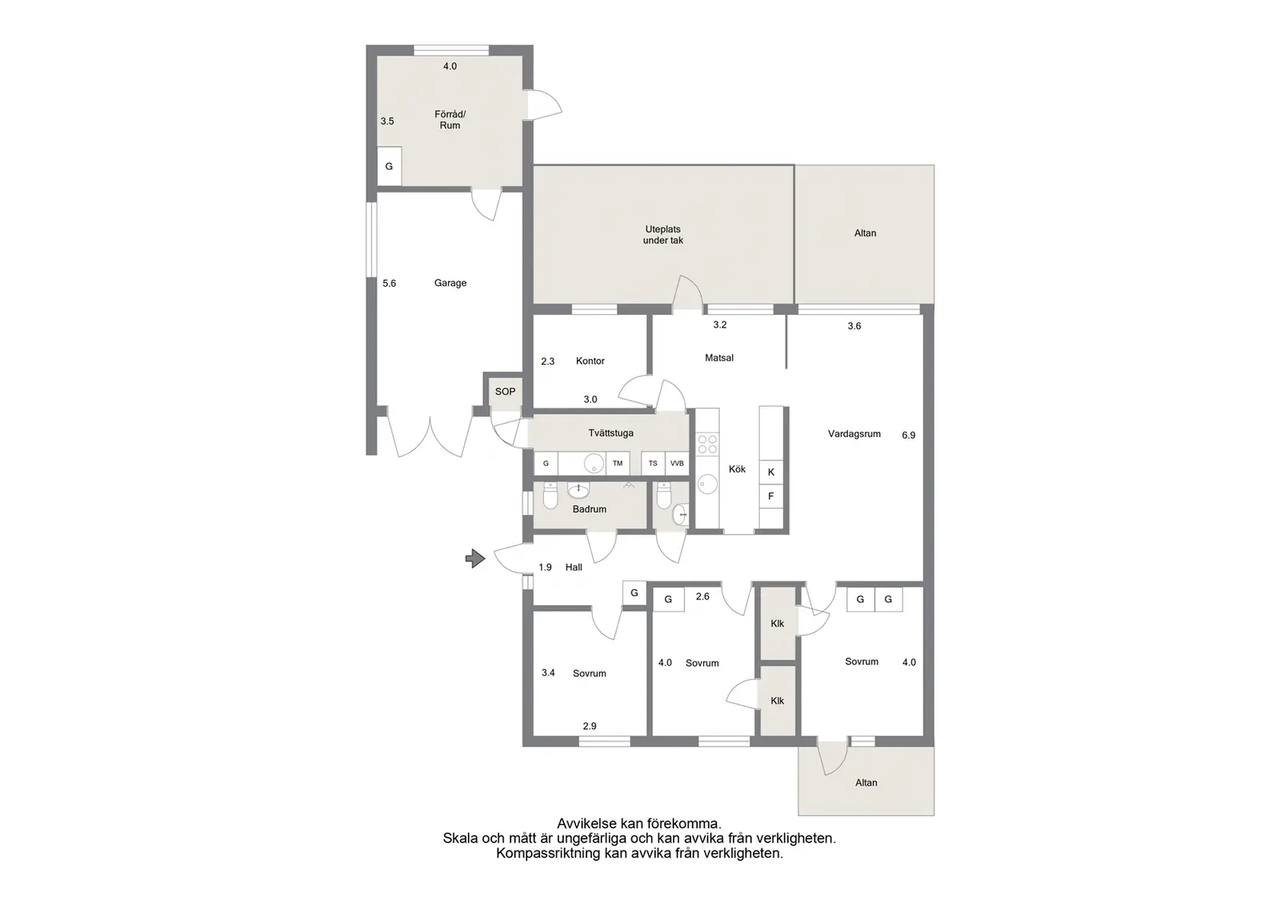 Floor plan for Enebyvägen 5