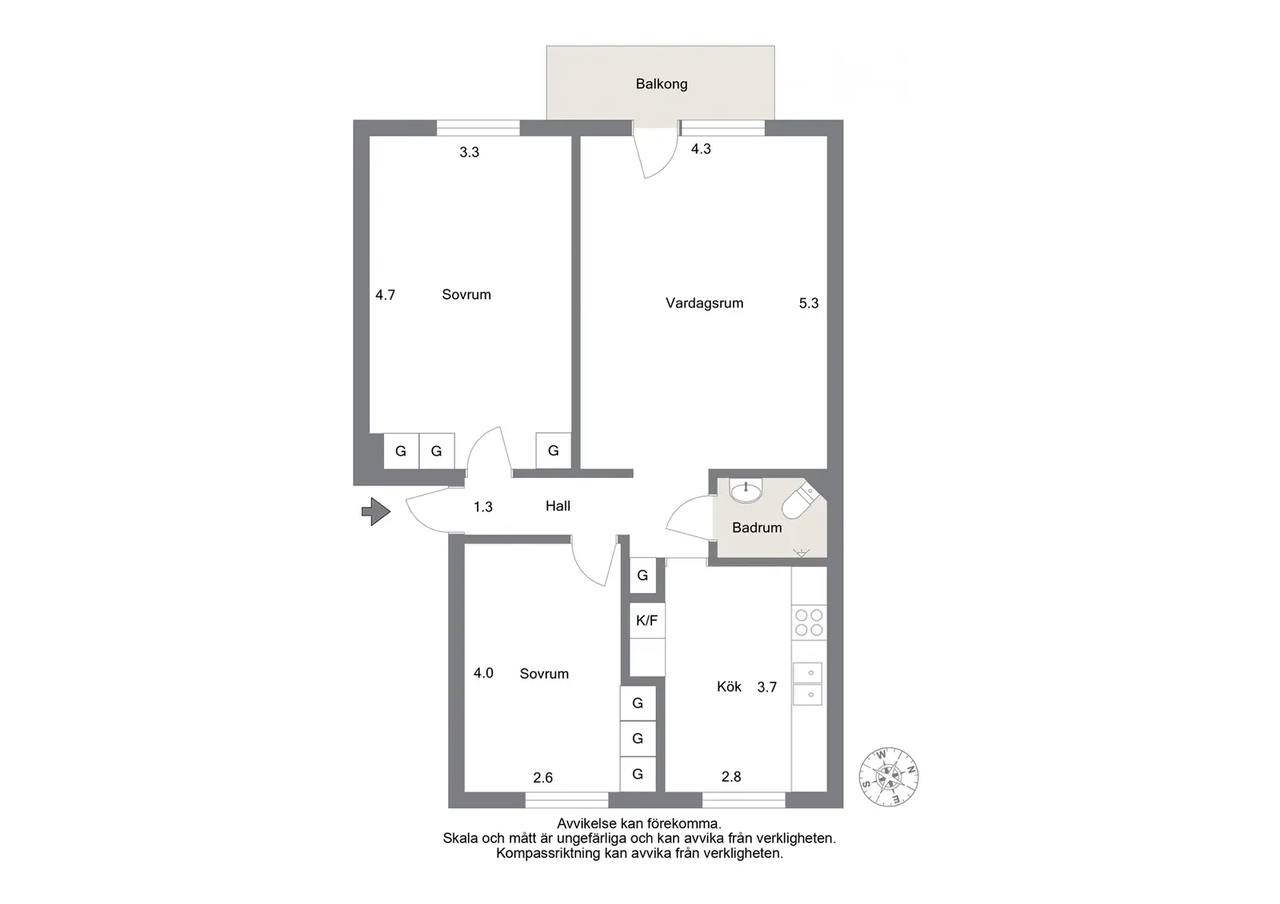 Floor plan for Stensättersgatan 33 B