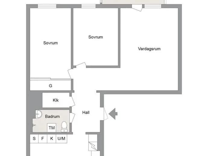 Planritning för Taborsbergsvägen 15B