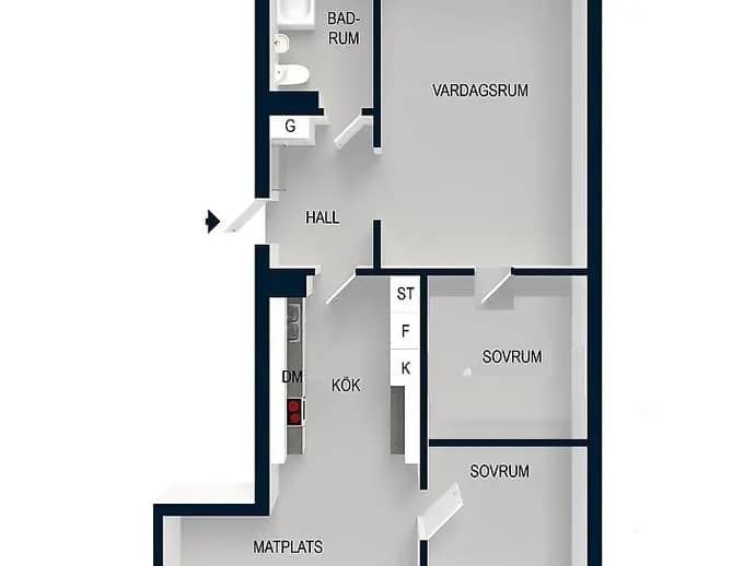 Planritning för Lammholmsbacken 215, 2tr