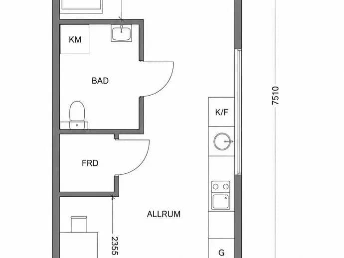 Floor plan for Yrkesvägen 21A