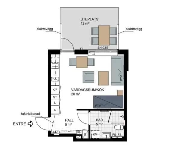 Floor plan for Sandalettgatan 24