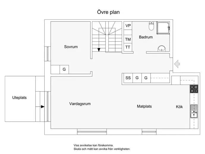 Floor plan for Vikingshillsvägen 29, Etage