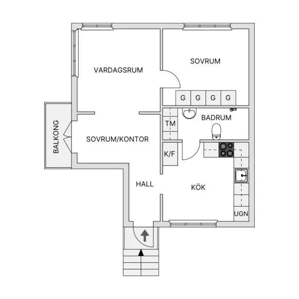 Floor plan for Hammarvägen 9