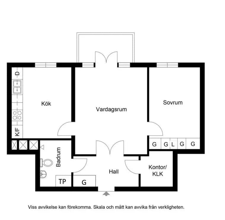 Floor plan for Tulegatan 48 A