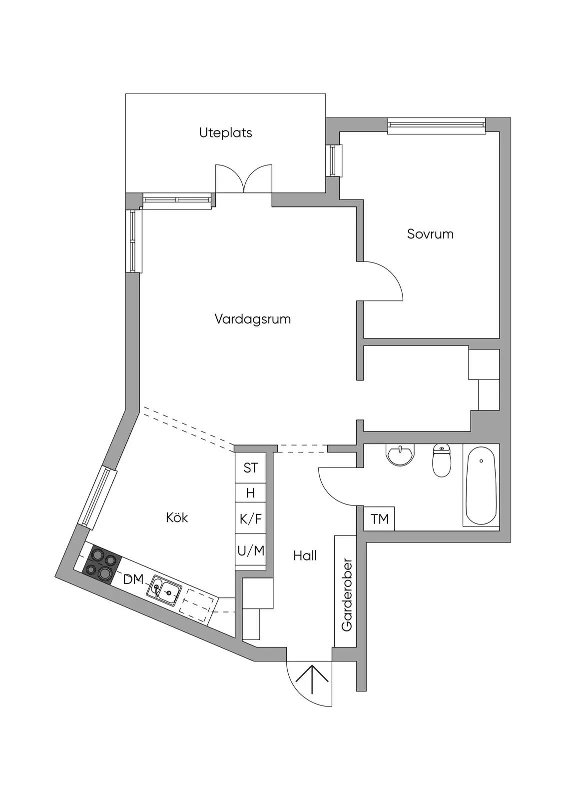 Floor plan for Tengdahlsgatan 49