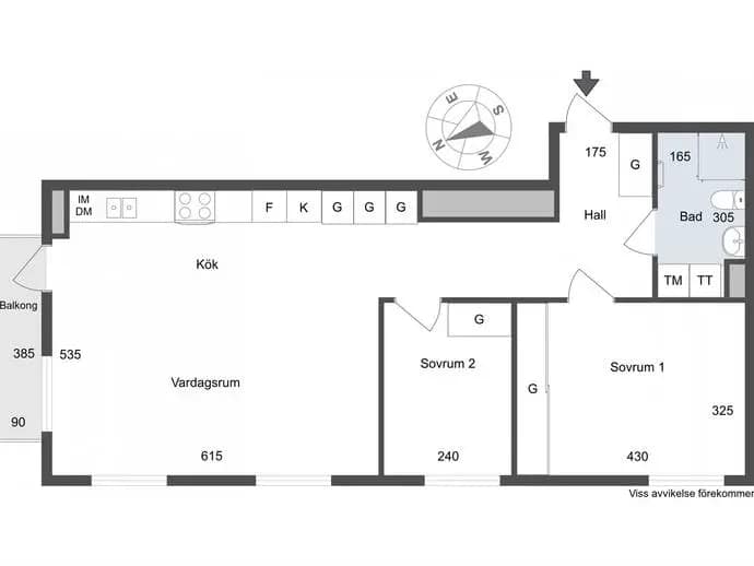 Planritning för Länsmansvägen 8A