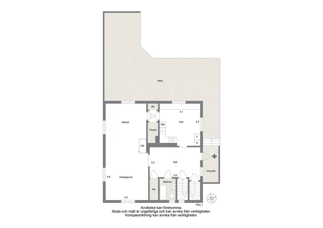 Floor plan for Bondegatan 15