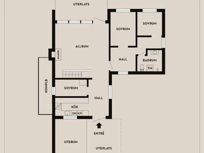 Floor plan for Skarpskyttevägen 48, Ormbunken 7