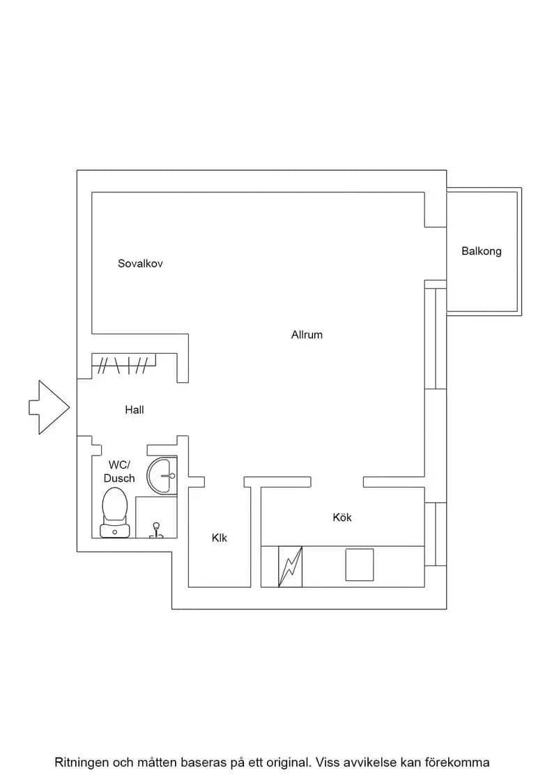 Floor plan for Åldermansgatan 3B