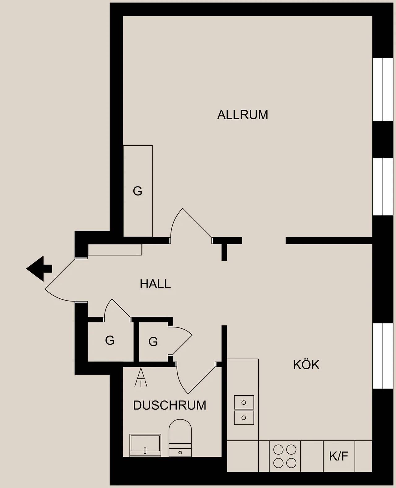 Planritning för Kalkugnsvägen 16B