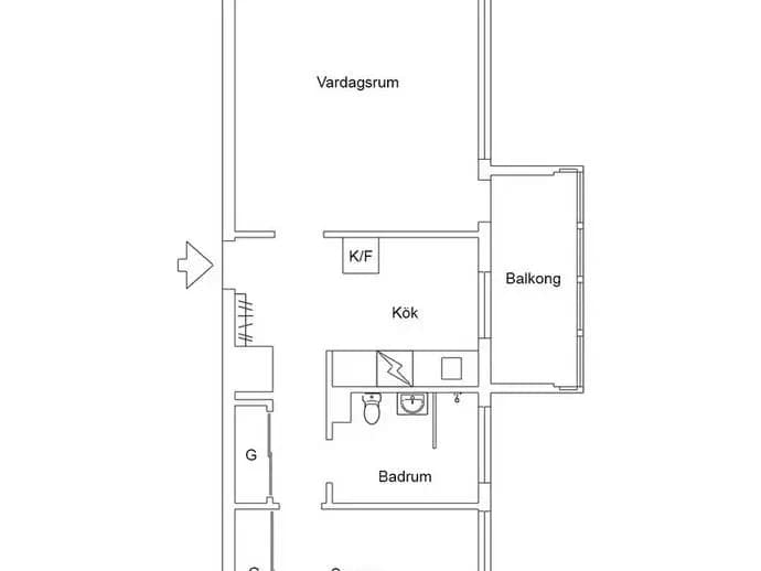 Floor plan for Steglitsvägen 3A