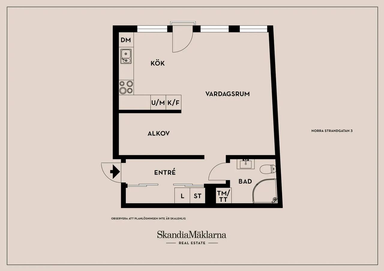 Planritning för Norra Strandgatan 3