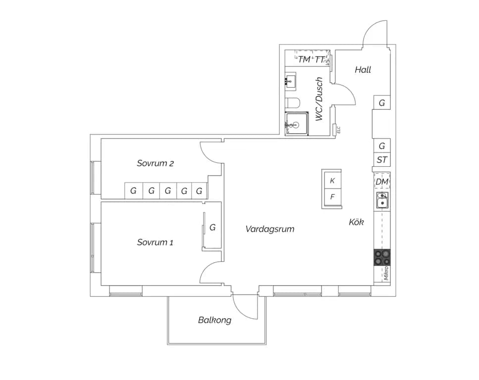 Floor plan for Einar Hansens Esplanad 30A