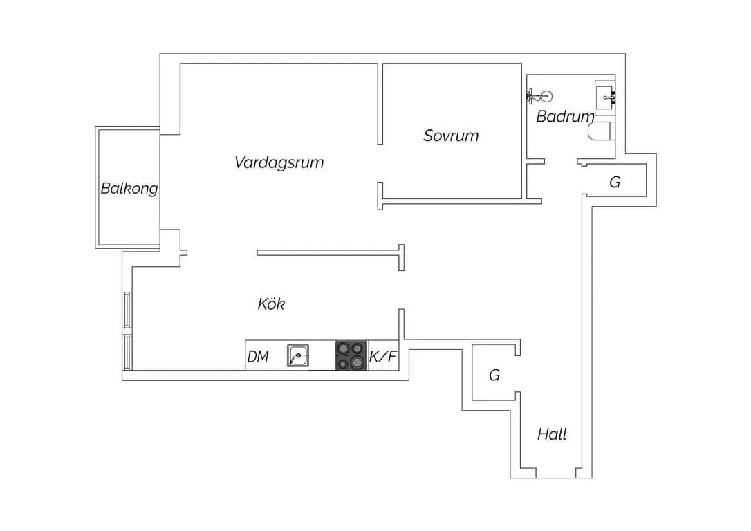 Floor plan for Bastugatan 21