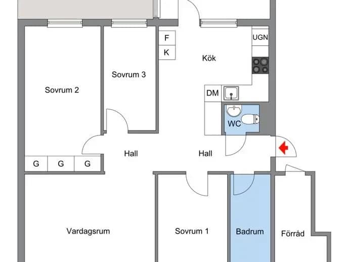 Planritning för Tomtbergavägen 62, Markplan