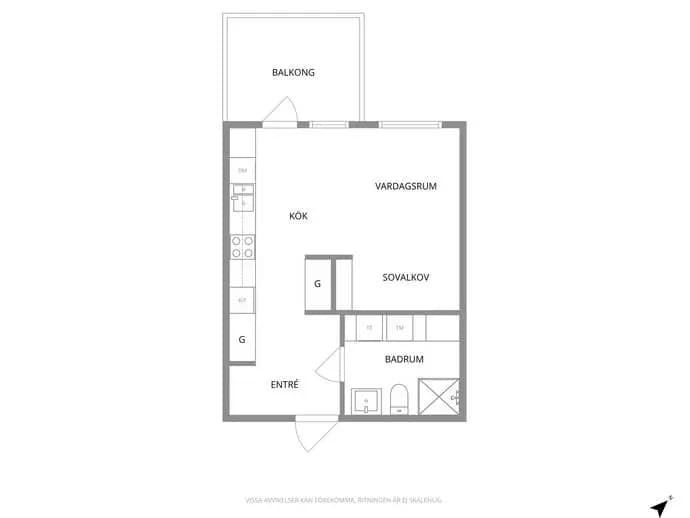Floor plan for Trapetsgatan 2B