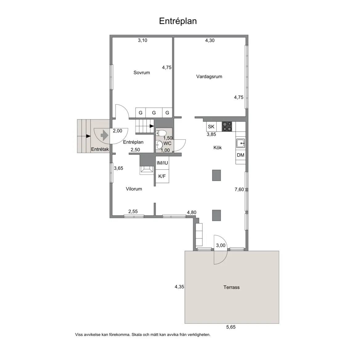 Floor plan for Ekbacken Villa Vistet