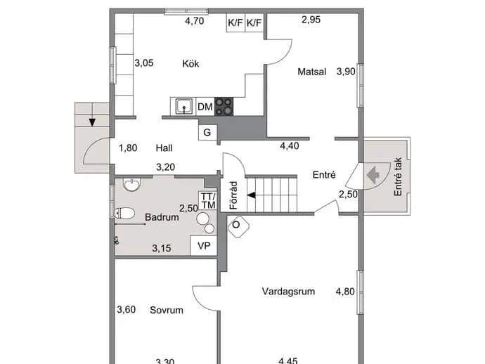 Floor plan for Djupdal 1