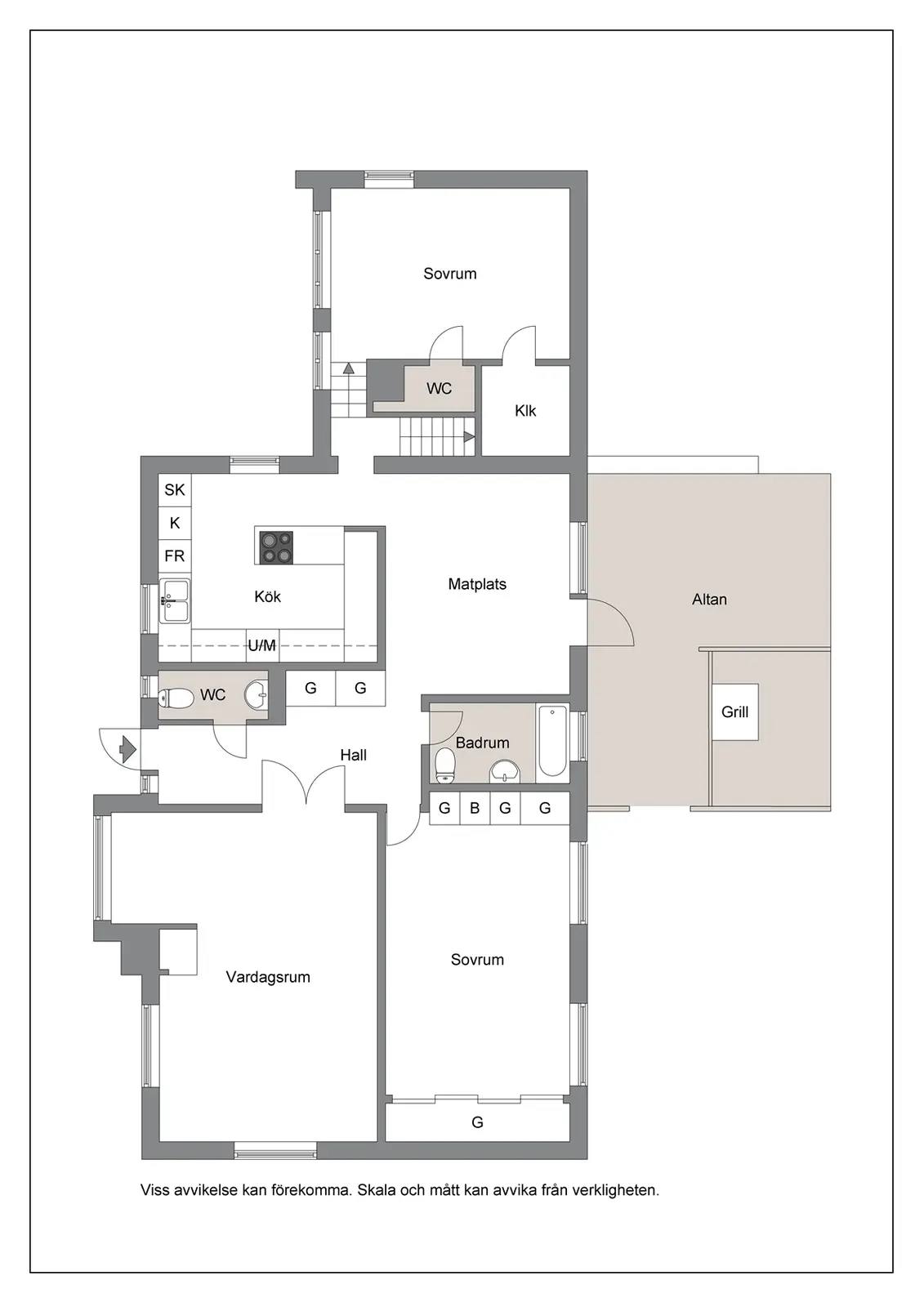 Floor plan for Ekbacksvägen 1