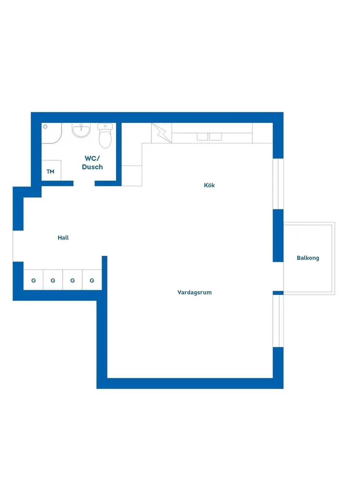Floor plan for Lindögatan 10