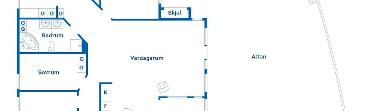 Planritning för Skogshyddevägen 2