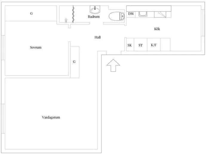 Floor plan for Ahrenbergsgatan 4F