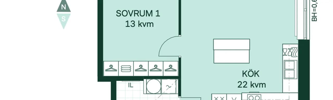 Planritning för Kålhagsvägen 28A