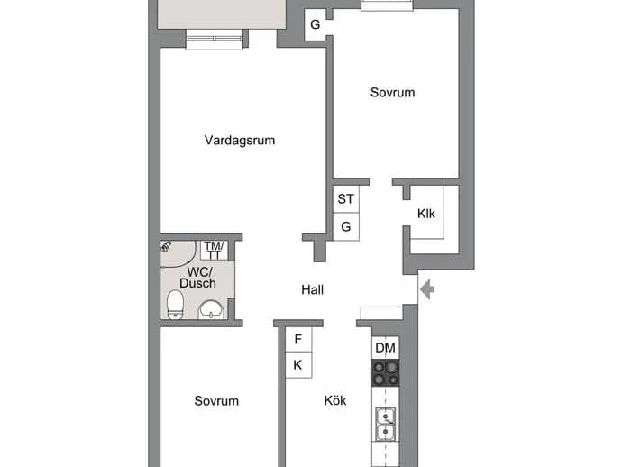 Planritning för LÅNGMÅRTENSGATAN 5 D