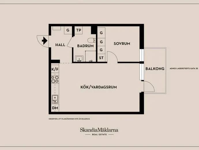 Floor plan for Agnes Lagerstedts Gata 25
