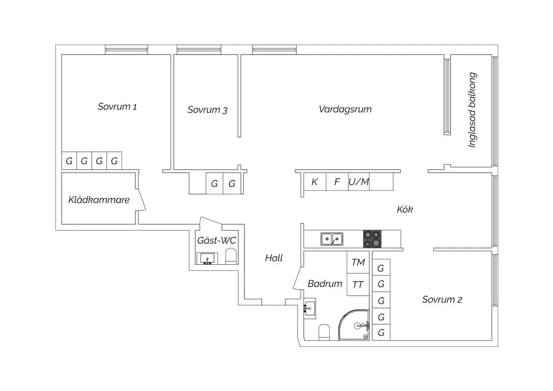 Floor plan for Gröna gatan 67