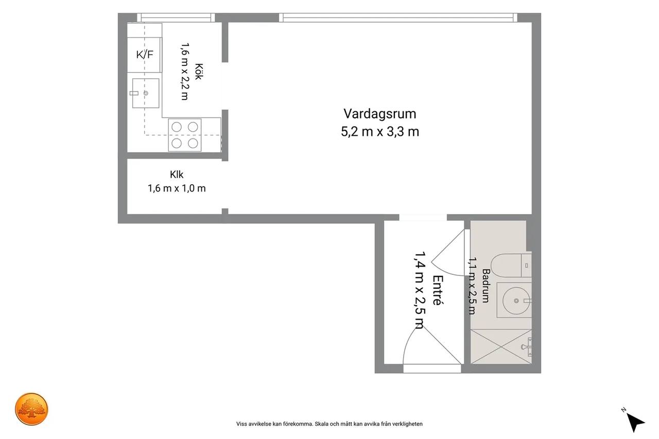 Floor plan for Östra Åsgatan 8A